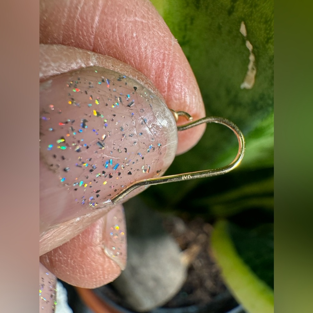 Custom Gold Green Sapphire Dangle Earrings - Picture 6 of 8